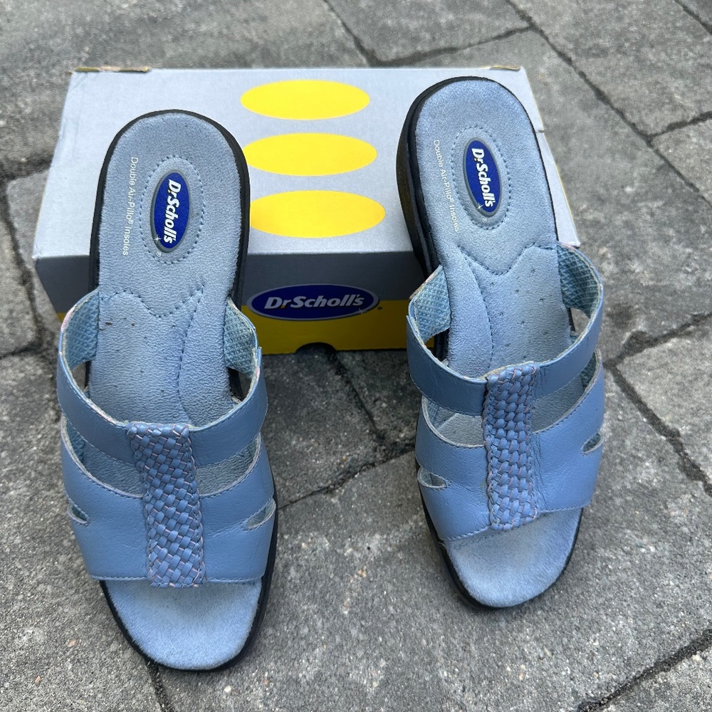 DR SCHOLLS BLUE SANDALS WITH DOUBLE AIR-PILLO INSOLES